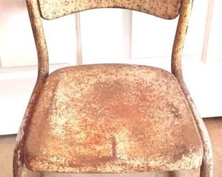 37 - Vintage Metal Floating Patio Chair - very rustic 30" x 17" x 17"