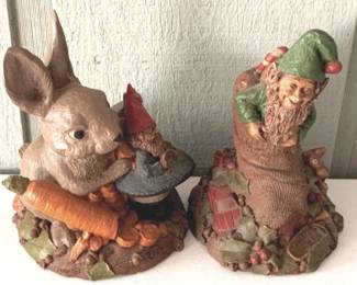95 - Tom Clark "Yule" & "Haredini & Trickx" Gnomes 9" tall