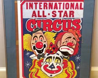 239 - Framed Circus Print - 20" x 19"