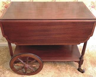 398 - Henkel Harris Mahogany Tea Cart - 27" x 32" x 18"