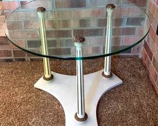 536 - Glass Top Table - 20" x 26"