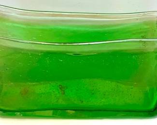 526 - Green Glass Planter - 5" x 8"