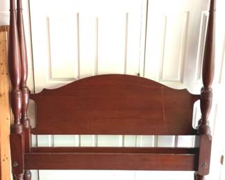 20 - Wood Queen Bed with Rails - 78" x 64" x 82"