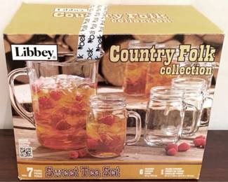 410 - Libbey Country Folk Collection Sweet Tea Set