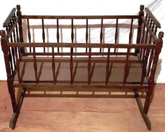 560 - Antique Wood Crib - 27" x 37" x 20"