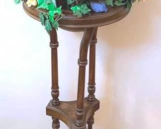 255 - Plant Stand with Faux Plant - 37" x 14"
