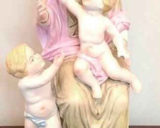 374 - Vintage Napcoware Madonna & Children Figurine 10" tall