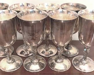 434 - 8 Silver Plated Goblets - 7" Tall