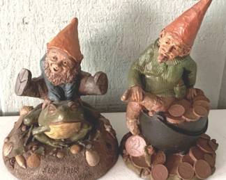 91 - Tom Clark "Leap Frog" & "Zurich" Gnome Figures 8" tall