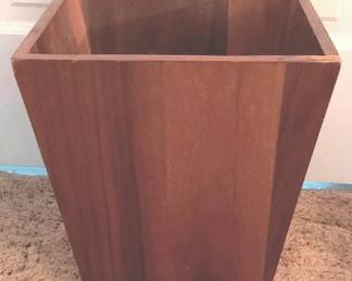 162 - Wood Trash Can - 12" x 11" x 11"