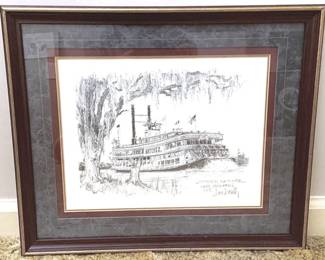 207 - "Steamer Natches" Signed Print - 15" x 18"