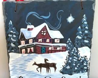 392 - Slate "Peace on Earth" Sign - 13" x 11"