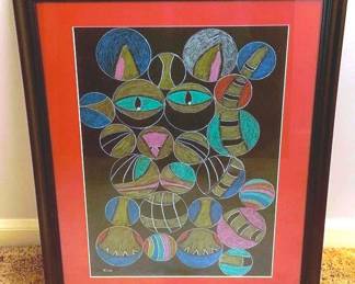 197 - Kim Gregory Cat Pastel - 23" x 18"