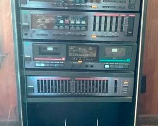 540 - MCS Component Stereo System with Cabinet 42" x 19" x 17" You are buying a used as-is electric/electronic item. We do not guarantee all components are present, and if it is not expressly stated, it is untested.