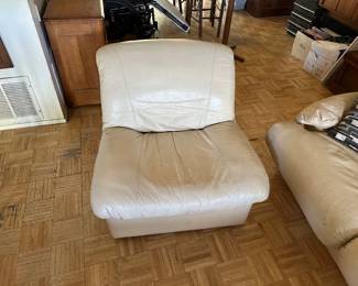 leather sofa with companion chair