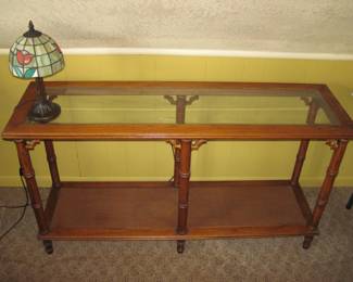 Glass top sofa table