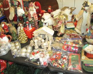 Christmas Santa/s, Snowmen, Angels, Trees, Ribbon, and More