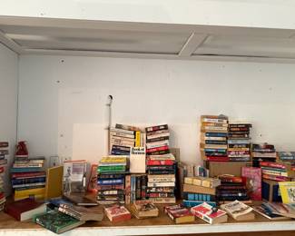 loads of books, some vintage, some newer
