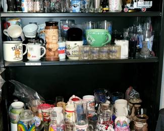 Vintage glassware, shot glasses and mugs galore!