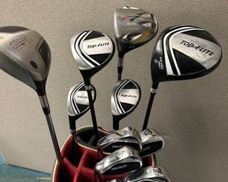 Top Flite Set of lefty clubs with Taylormade R7 lefty drive and Titleist lefty driver