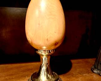 Sarreid carved wood egg