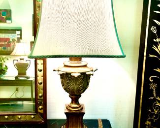 Pair of large gold base lamps