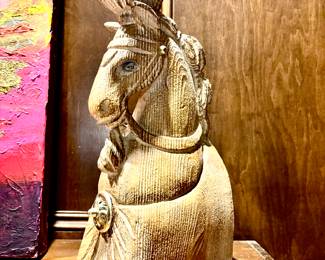 Pair of large horse heads