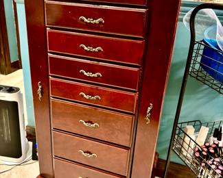 Jewelry cabinet with side doors