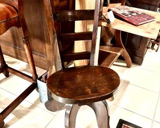 Pair of antique ladder back chairs