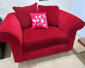 Red Oversized Chair with Matching Couch/Sofa