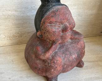 Colima Hunchback Figure Vessel from the Colima Culture of West Mexico. Redware Pottery, Molded Clay, Usually Used as Funerary Objects as Companions or Protectors for the Afterlife