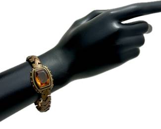 Vintage 1990s Stephen Dweck Jewelry: Sterling Silver Citrine Bracelet