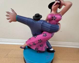 Carved Wood Artwork Sculpture: "Samba Samba Ramba Ramba" by Artist Markus Pierson. Coyotes, Dogs, Animals, Dancers