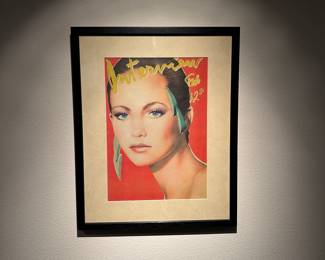 Framed February 1981 Interview Magazine Cover Featuring Actress Diane Lane. Cover Art Created by Richard Bernstein. Interview Magazine was founded by Andy Warhol in 1969.