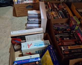 Tons of books and VHS