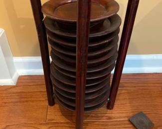 Antique Wooden Plate Rack 
