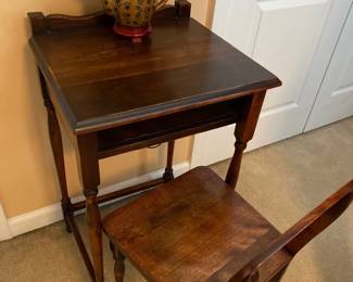 antique telephone desk with chair 
