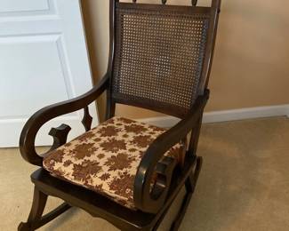 antique childs Rocking chair Cane Back 