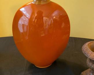 orange porcelain cannon ball vase 
