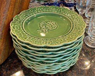 Bordallo Pinheiro Green Turkey Grapevine plates
