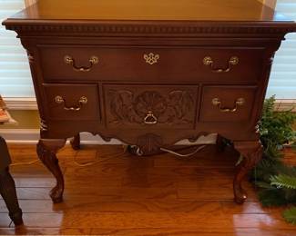 Lane Mahogany Chippendale Console Table 