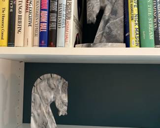 Onyx horse bookend 
