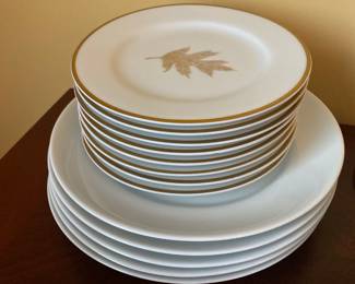 Rosenthal Continental Golden Oak 10.5" dinner plates designed by Raymond Loewy 
