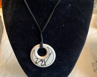 Capricorn Zodiac Sign Porcelain Pendant 