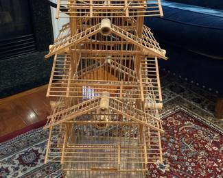 vintage bamboo pagoda birdcage 