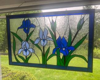 Floral Stained Glass Panel