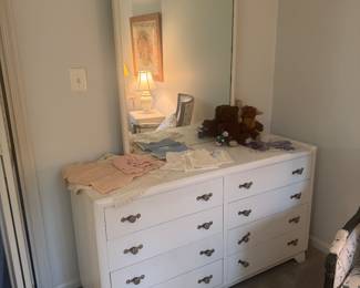 MCM 8 Drawer Dresser (56"W x 20"D x 32"H) with Mirror (32"W x 48"H)