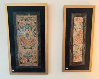 Framed Silk Embroidered Sleeve Panels