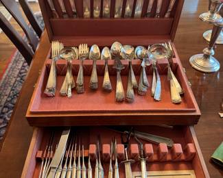 Gorham Sterling Silver Flatware (107pc=3463gms + 28 Handled Pieces)
