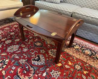 Mahogany Butlers Drop Leaf Coffee Table (40"W x 28"D x 17"H)